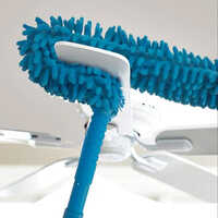 Microfiber Foldable Fan Duster - Plastic Material, 4mm Size, Blue Color | Durable Design For Versatile Dusting With Comfortable Grip