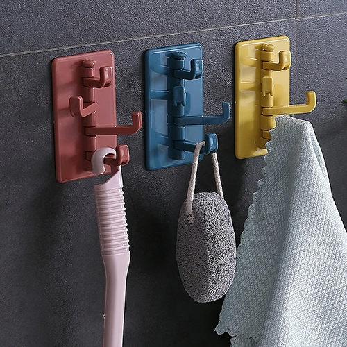 Plastic Adhesive Wall Hook Rotating Hanger Hook - Application: Commercial