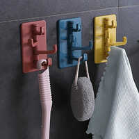 Plastic Adhesive Wall Hook Rotating Hanger Hook - Durable Plastic, Different Sizes Available | Easy Manual Installation, Versatile For Home & Commercial Use