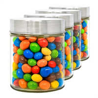 Plastic Airtight Cookie Jar Set - Food Grade Plastic, 750 Ml Capacity, Transparent Design - Durable Silver Flip Top Lids, Smooth Surface Treatment