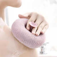 Body Bath Scrub Exfoliating Shower Loofah - Nylon Material, Medium Size, Pink Color | Smooth Surface, Synthetic Loofah Sponge For Gentle Exfoliation