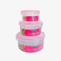 Plastic Lock Seal Container - Plastic, 10 Cm X 20 Cm X 20 Cm | Set Of 3, Textured Grip For Secure Storage, Ideal For Home & Industrial Use