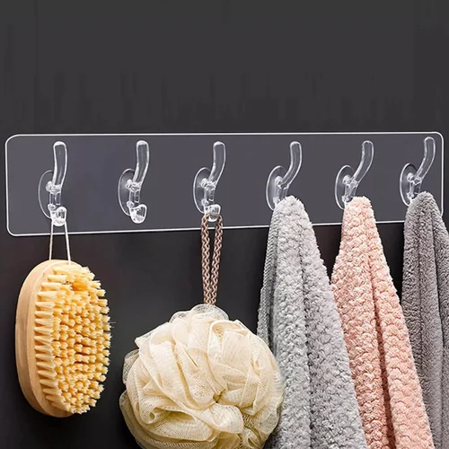 6 Hook Hanger Self Adhesive Magic Sticker Hook - Install Type: Manual