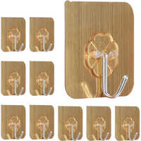 Golden Flower Hook - Durable Plastic Wall Hook , Square Shape Ideal For Industrial Use With Strong Adhesive For Secure Heavy Item Holding