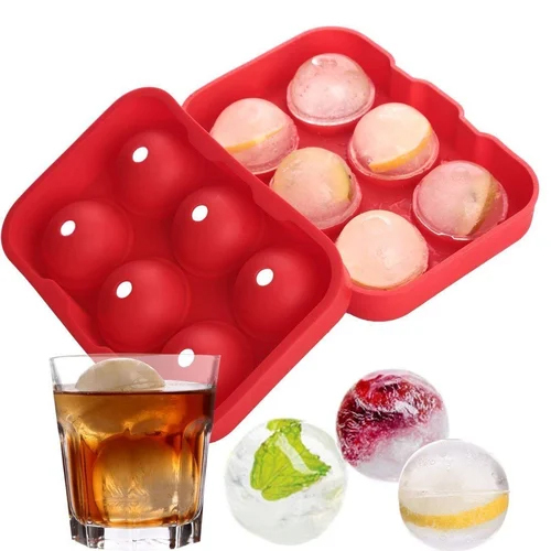 Silicone Ice Ball Maker 6 Ice Ball Mold - Size: Different Size