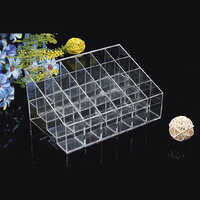 24 Compartment Lipstick Storage Box Acrylic Cosmetic Organizer - Acrylic Material, 24 Compartments, Transparent Design | Free-standing Makeup Organizer For Home Use