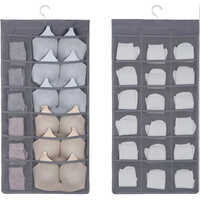 Double Sided 30 Pockets Hanging Bag - Other Materials, 2mm Size, Grey Color | Ideal For Organizing In Closets, Dorms, Or Offices