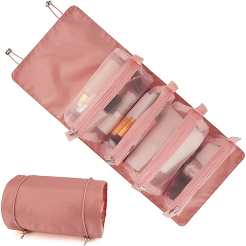 4 In 1 Hanging Travel Toiletry Bag - Color: Pink