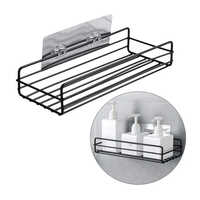 Wall Mounted Metal Bathroom Shelf - Metal, 27x11x6.5 Cm, Glossy Black Finish | Sleek Rectangular Design For Organized Toiletries
