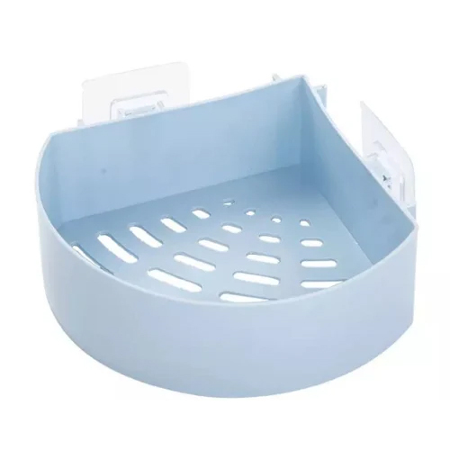 Plastic Bathroom Corner Shelf - Color: Blue