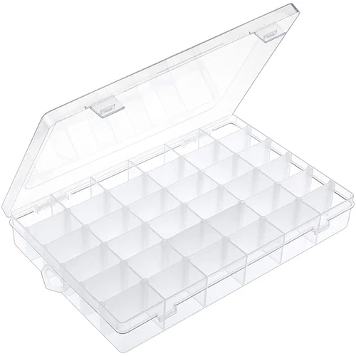 36 Grid Plastic Storage Box - Color: Transparent