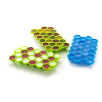 Diamond Ice Tray - Silicone, 20x12x3 Cm | Round Shape, Smooth Surface Finish, Vibrant Green Color For Elegant Ice Cube Creation