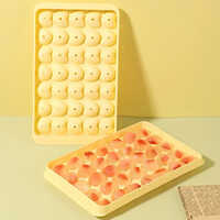 Mini Ice Cube Tray - Plastic, 22 X 13 Cm | Smooth Finish, Rectangle Shape, Bright Yellow Color, Fun Kitchen Accessory