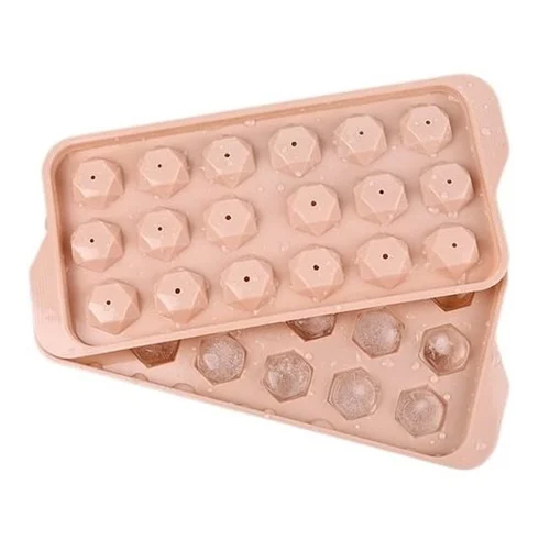 Multicolor Plastic Ice Cube Tray - Color: Brown