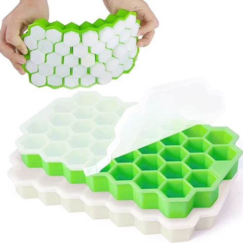 Easy Release Silicone Ice Cube Tray - Color: Green