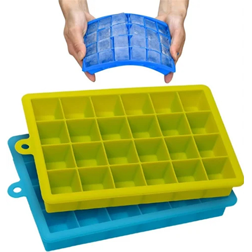 24 Cavity Silicone Ice Cube Tray - Color: Multi