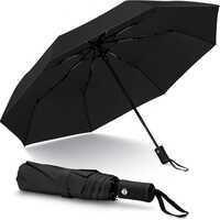 Auto Open Close Umbrella - Durable Nylon, 3-fold Design, Classic Black | Auto Open Button, Aluminum Shaft, Sophisticated Style