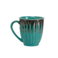 Tea Mug With Handle - Ceramic, 300 Ml, Green Color | Polished Surface, Standard Design, Durable Ceramic Handle