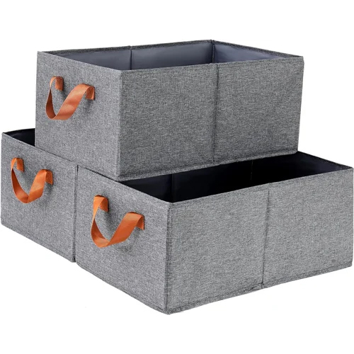 Foldable Clothes Storage Box - Color: Grey