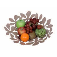 Plastic Fruit Basket - Durable Plastic, Round Shape, Brown Color | Easy To Clean, Indian-style, Seamless Design Without Handles
