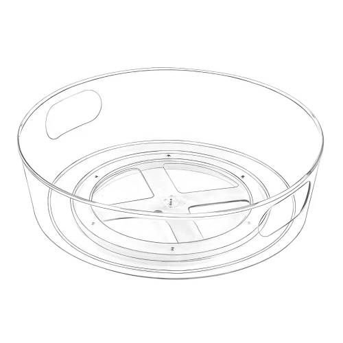 360 Degree Rotating Tray - Color: Transparent