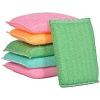 Kitchen Cleaning Scrubber Pads - Polyester And Polyurethane, 10cm X 10cm X 3cm , Multi-colour Non-scratch Sponges For Multi-surface Use