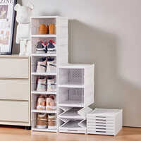 Foldable Shoe Storage Box - Color: White