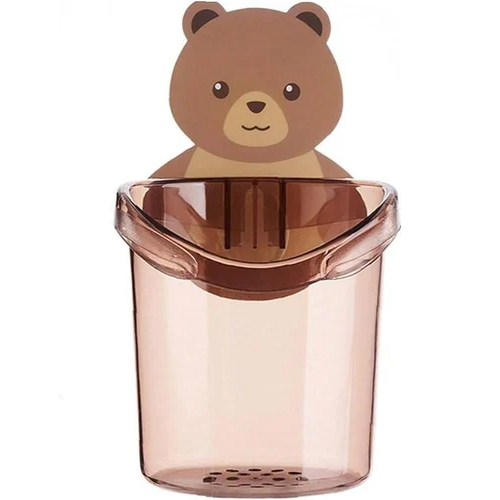 Teddy Bear Toothbrush Holder - Color: Brown