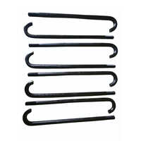 J Type Foundation Bolts - M6 Size, Black Color | J Shape, Round Head Type, High Standard Hardware Fitting, Polished Finish for Industrial Use