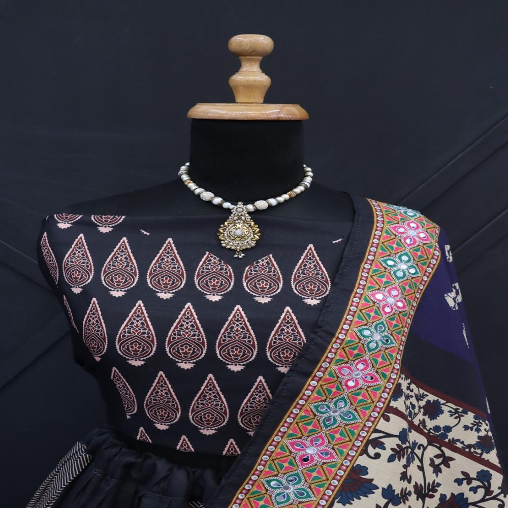 Digital Print Muslin Cotton Lehenga Choli