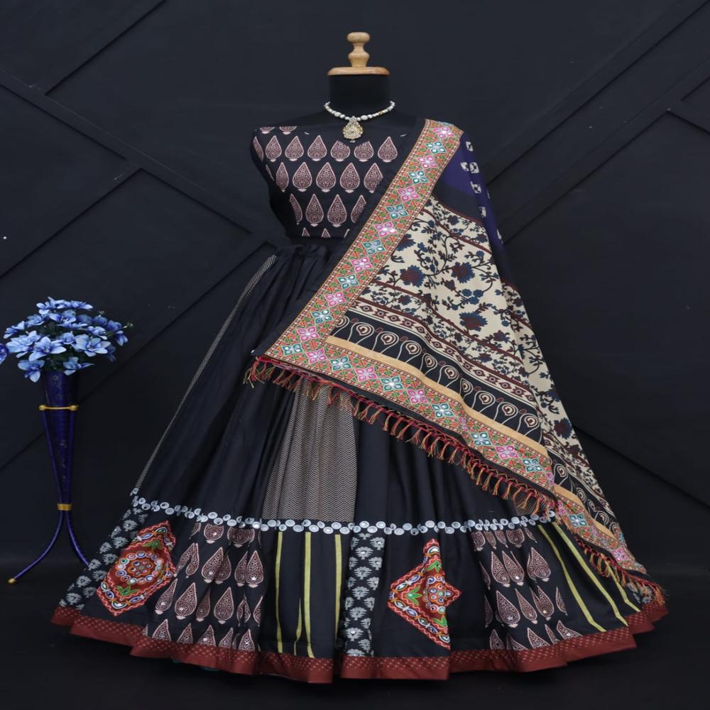 Digital Print Muslin Cotton Lehenga Choli