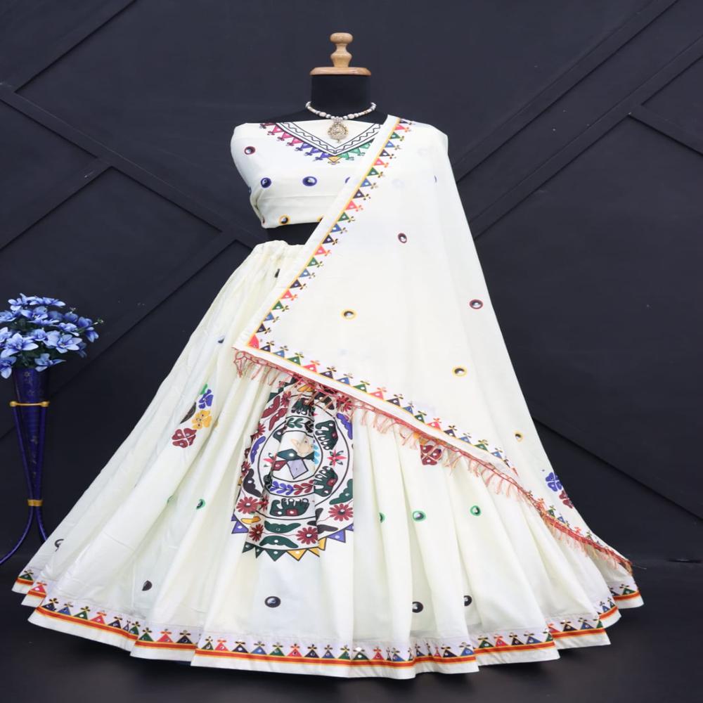 Digital Print Muslin Cotton Lehenga Choli