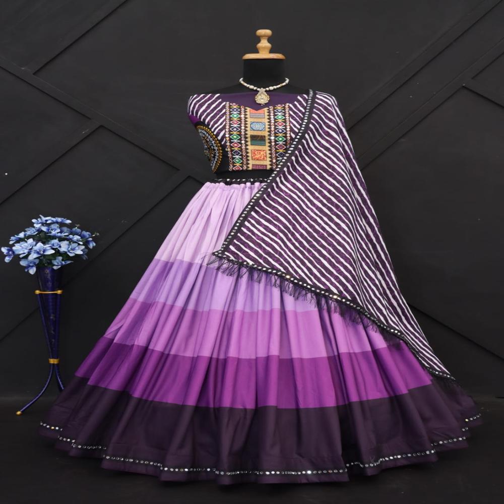 Digital Print Muslin Cotton Lehenga Choli