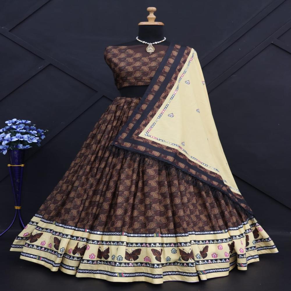 Digital Print Muslin Cotton Lehenga Choli