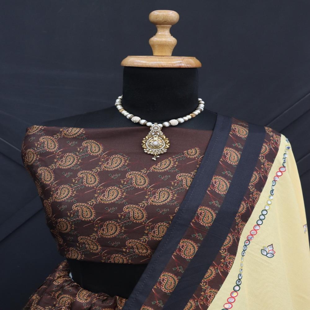 Digital Print Muslin Cotton Lehenga Choli