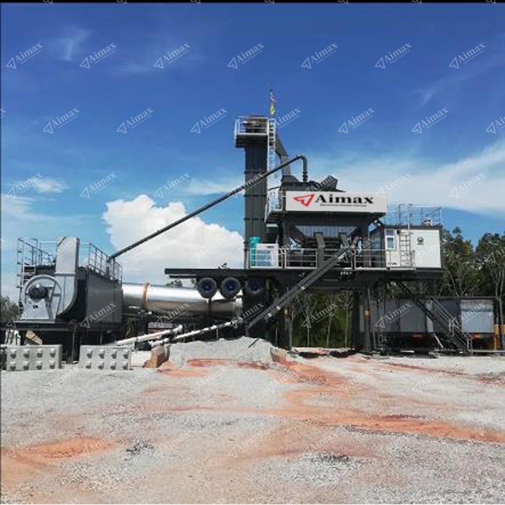 Mobile Asphalt Batch Mix Plant - 120-160 TPH Capacity, 1500-2000 kg Mixer, PLC Control System, Gray Color, Compact 25m x 12m x 6m Dimensions, Automatic and User-Friendly