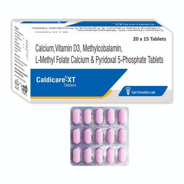 Calcium Carbonate Ip 1250 mg Eq. to elemental Calcium 500 mg Vitamin D3 Ip 2000 I.U. Methylcobalamin IP 1500 mcg L-Methylfolate Calcium 1mg Pyridoxal 5 Phosphate 0.5 mg