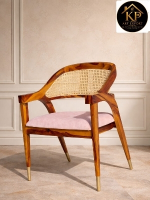 Designed Wooden Chair - Teak Wood, Polished Finish | Modern Aesthetic, Eco-Friendly Elegance For Home