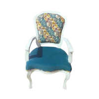 Wooden Royal Chair - High-Quality Wood, Customized Size , Elegant White Antique Finish with Indian Style Design