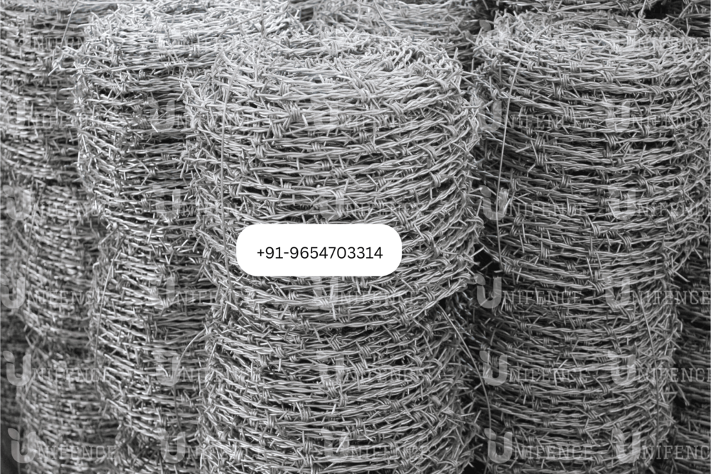 Galvanized Barbed Wire - Galvanized Iron, 12x12, 13x13, 14x14 Swg, Silver | Ideal For Industrial, Agricultural, Home, And Garden Fencing