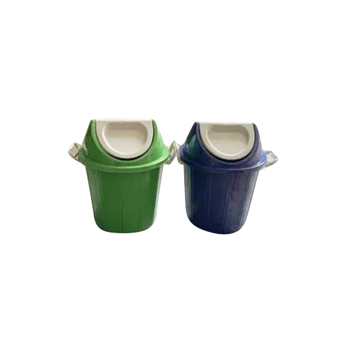 Plastic Swing Dustbin - Color: Green