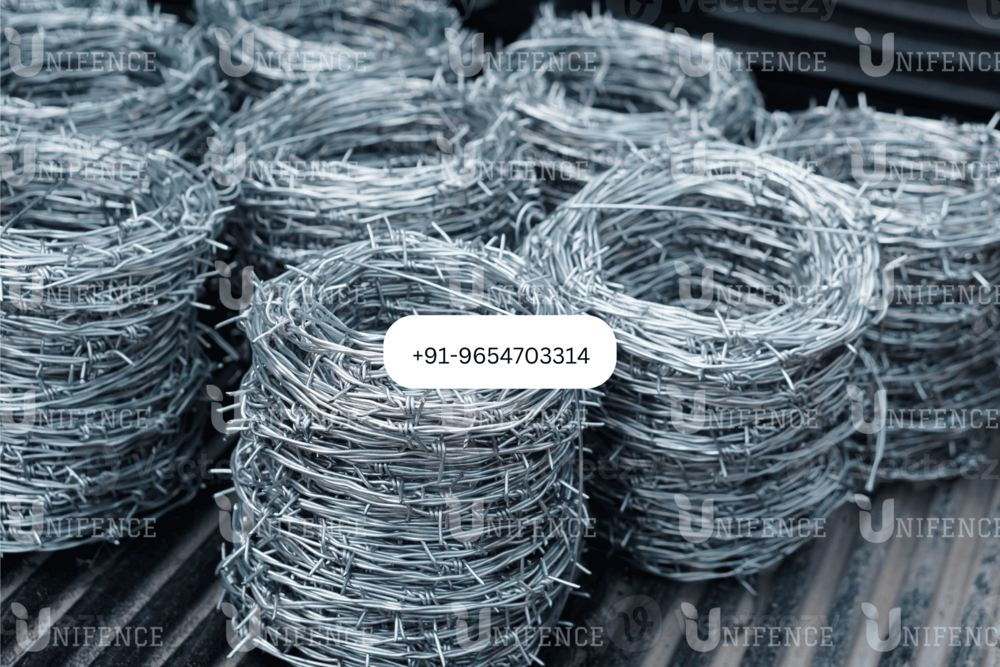 Barbed Wire | Galvanized Iron 12x12, 13x13 & 14x14 Swg - Silver Color, Ideal For Farming, Boundary, Industrial & Home Fencing