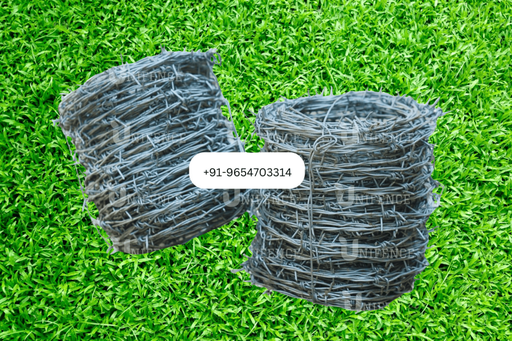 Barbed Wire | Galvanized Iron 12x12, 13x13 & 14x14 Swg - Silver Color, Ideal For Farming, Boundary, Industrial & Home Fencing