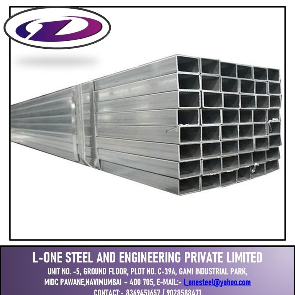 Gi-gp Square-rect Pipe - Stainless Steel, 6 Ft Length, Silver Color, Zinc Coated Surface, Electric Resistance Welded, Corrosion Resistant