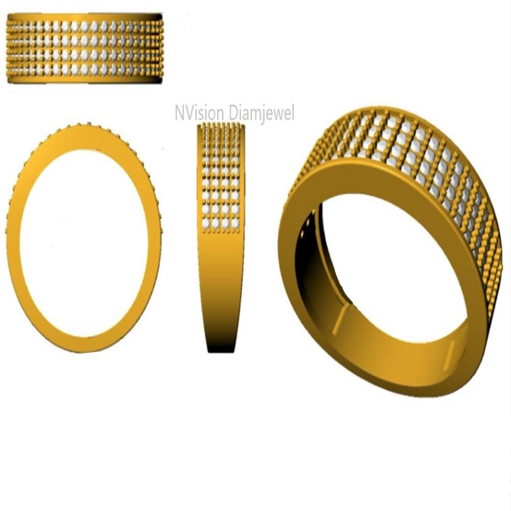 Natural Diamond Endless Radiance Unisex Wedding Ring - Color: Gh