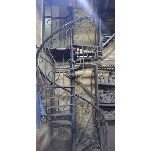 Spiral Iron Staircase - Color: Brown