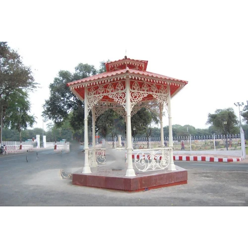 10 Feet Cast Iron Gazebo - Color: Red