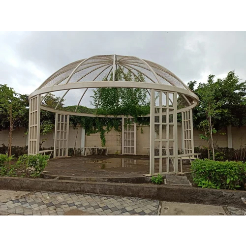 10 Feet Iron Gazebo - Color: White