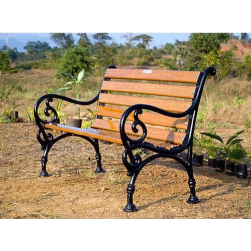 4 Seater Cast Iron Garden Bench - Color: Brown