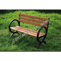 2 Seater Cast Iron Garden Bench - Color: Brown